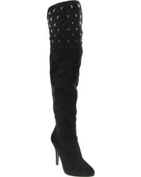 Nina Kenlyn Over The Knee Boot Black Black Glam Suede Boots