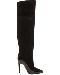 Pierre Hardy Kid Suede Shiny Calfskin Thigh High Boots