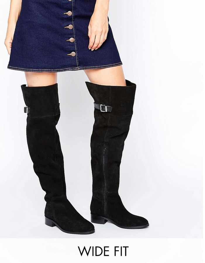 high knee boots wide fit