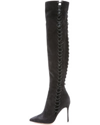 Sergio Rossi Lace Up Suede Boots
