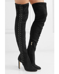 Jimmy Choo Marie Lace Up Suede Over The Knee Boots