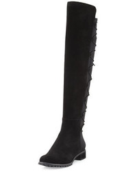 MICHAEL Michael Kors Michl Michl Kors Skye Laced Back Suede Over The Knee Boot Black