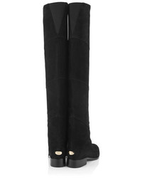 Jimmy Choo Miller Flat Black Suede Over The Knee Boots