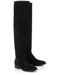 Jimmy Choo Miller Flat Black Suede Over The Knee Boots