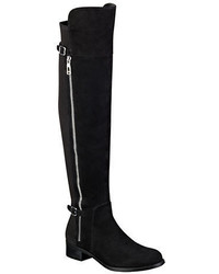 Ivanka Trump Oliss Suede And Fabric Over The Knee Boots