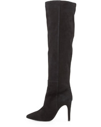 Joie Olivia Over The Knee Pointy Suede Boot Black