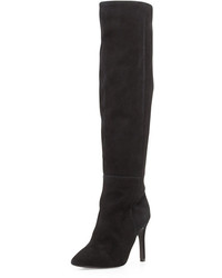 Joie Olivia Over The Knee Pointy Suede Boot Black