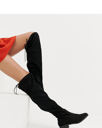 New Look Wide Fit Over The Knee Boot In Black