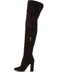 Gianvito Rossi Over The Knee Suede Boots In Black