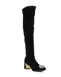 Fabi Plaque Detail Knee High Boots
