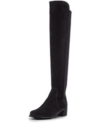 Stuart Weitzman Reserve Wide Suede Stretch Over The Knee Boot Black