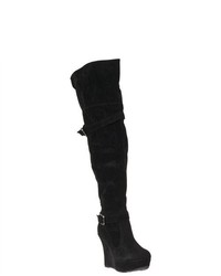 Riverberry Charli Over The Knee Platform Boots Black Size 55
