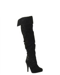 Riverberry Joy Over The Knee Microsuede Stilletto Fashion Boots Black Size 55