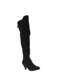 Riverberry Neat Over The Knee Fashion Boots Black Microsuede Size 55