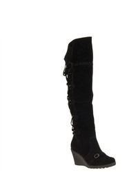 Riverberry Sensi Over The Knee Microsuede Boots Black Size 7