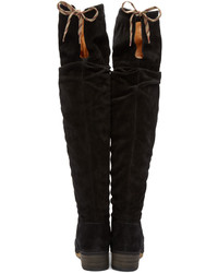 See by Chloe See By Chlo Black Suede Jona Over The Knee Boots