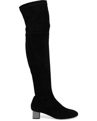 Robert Clergerie Self Portrait Suede Over The Knee Boots Black