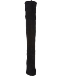 Gianvito Rossi Shearling Lined Over The Knee Boots Black