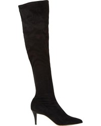 Barneys New York Stretch Suede Over The Knee Boots Black