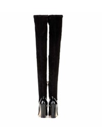 Dolce & Gabbana Suede And Patent Leather Over The Knee Boots