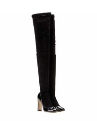 Dolce & Gabbana Suede And Patent Leather Over The Knee Boots