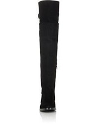 Dolce & Gabbana Suede Buckle Strap Over The Knee Boots Black S