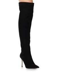 Sergio Rossi Suede Cutout Over The Knee Boots
