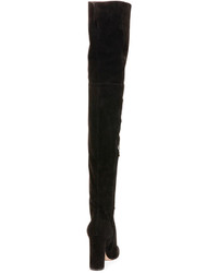 Gianvito Rossi Suede Over The Knee Boot Black