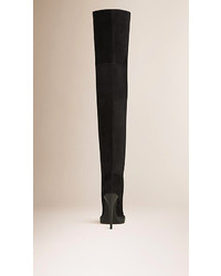 Burberry Suede Over The Knee Boots