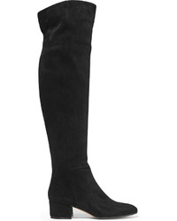 Gianvito Rossi Suede Over The Knee Boots Black