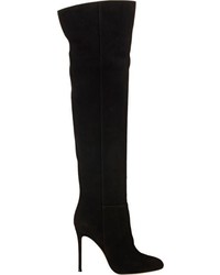 Gianvito Rossi Suede Over The Knee Boots Black Size 6