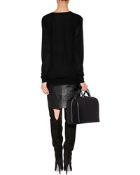 Sergio Rossi Suede Over The Knee Boots In Black