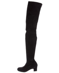 Chanel Suede Over The Knee Boots