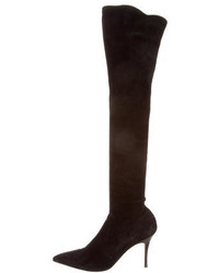 Manolo Blahnik Suede Over The Knee Boots