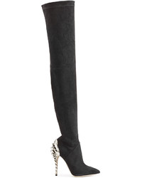 Paul Andrew Suede Over The Knee Boots With Chrysler Heel