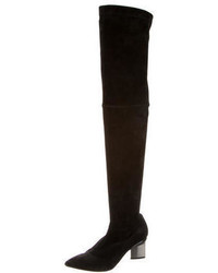 Nicholas Kirkwood Suede Pointed Toe Over The Knee Boots