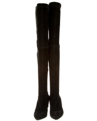 Nicholas Kirkwood Suede Pointed Toe Over The Knee Boots