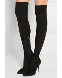 Jimmy Choo Toni 90 Stretch Suede Over The Knee Boots Black