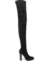 Christian Louboutin Verusch 100 Suede Over The Knee Boots Black