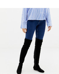 ASOS DESIGN Wide Fit Extra Wide Leg Kelby Flat Elastic Over The Knee Boots