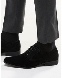 Asos Brand Oxford Shoes In Black Faux Suede