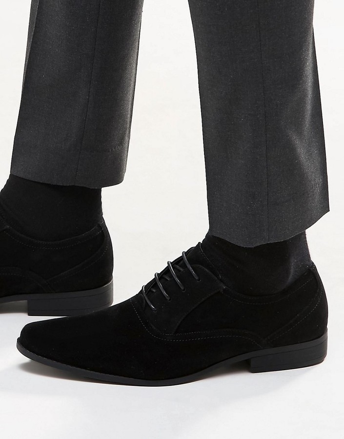 Asos Brand Oxford Shoes In Black Faux 