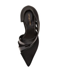 Sergio Rossi 105mm Leather Suede Dorsay Pumps