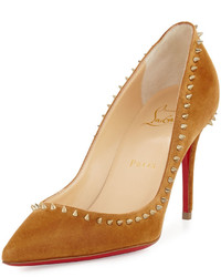 Christian Louboutin Anjalina Suede Spiked Red Sole Pump