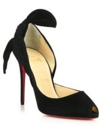Christian Louboutin Barbara Suede Bow Back Pumps