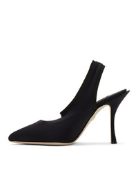 Dolce And Gabbana Black Stretch Jersey Slingback Heels