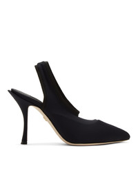 Dolce And Gabbana Black Stretch Jersey Slingback Heels