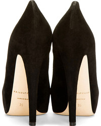 Brian Atwood Black Suede Platform Obsession Pumps