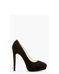 Brian Atwood Black Suede Platform Obsession Pumps