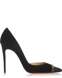 Christian Louboutin Culturella 100 Embellished Suede And Leather Pumps Black